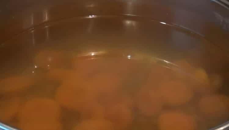 Delicious stewed apricots ready