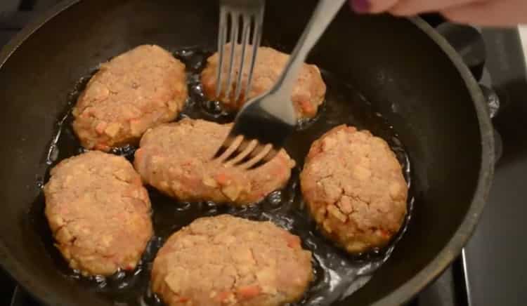 To make crab stick cutlets, preheat the pan