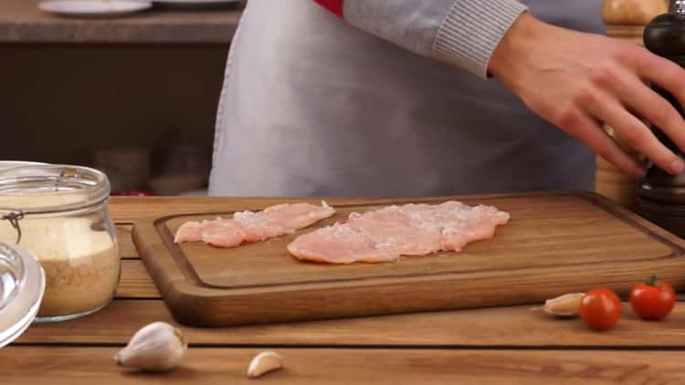 According to the recipe, for cooking Kiev meatballs, salt the meat