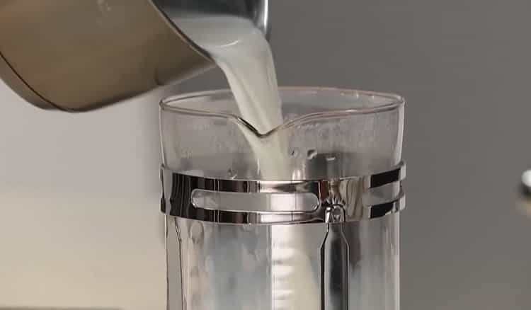 To make cappuccino coffee at home, prepare the ingredients.