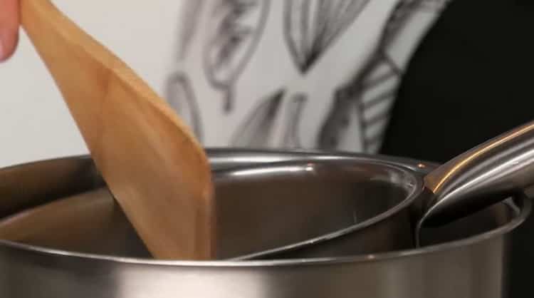 To make coffee with chocolate, prepare a water bath