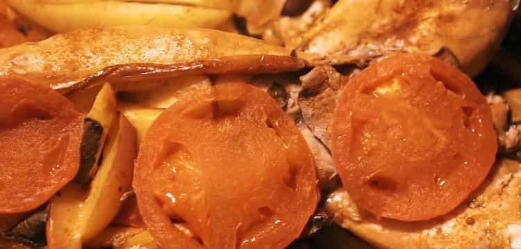 Tasty rabbit in the oven cooked whole is ready