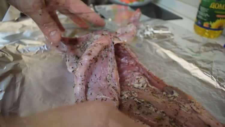 Wrap the rabbit in foil and bake it in the oven