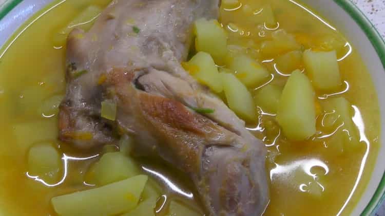 stewed rabbit with potatoes is ready