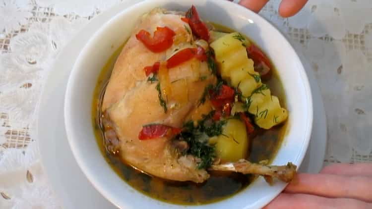 Braised rabbit with vegetables - quick and tasty