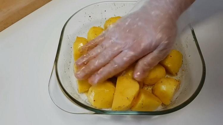 For cooking chicken wings with potatoes in the oven, prepare spices