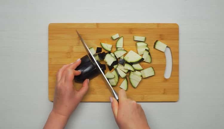 For cooking beef lagman, chop all the vegetables