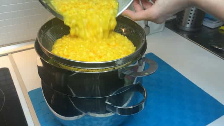 To prepare lemonade from oranges, strain the ingredients