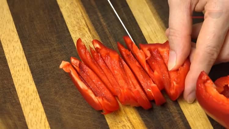 For pickled cabbage, chop the pepper