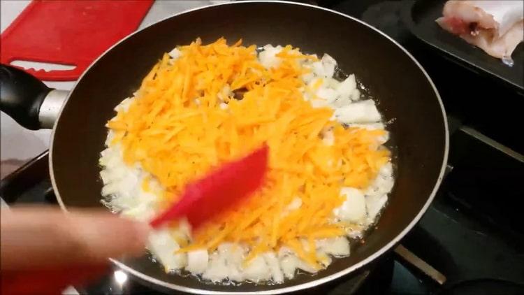 On prescription. to cook pollock in the oven, fry vegetables