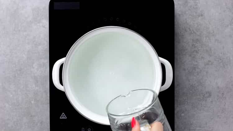 Boil water to make a fruit drink