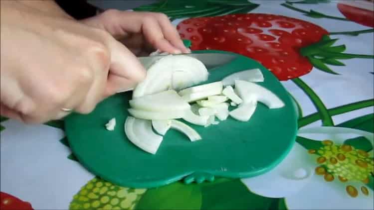 For cooking novagi in the oven. chop the onion