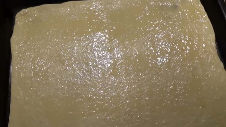 To make the pizza toppings, roll out the dough