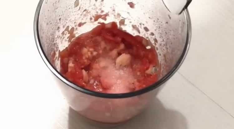 To make Neapolitan pizza, prepare the ingredients for the sauce.