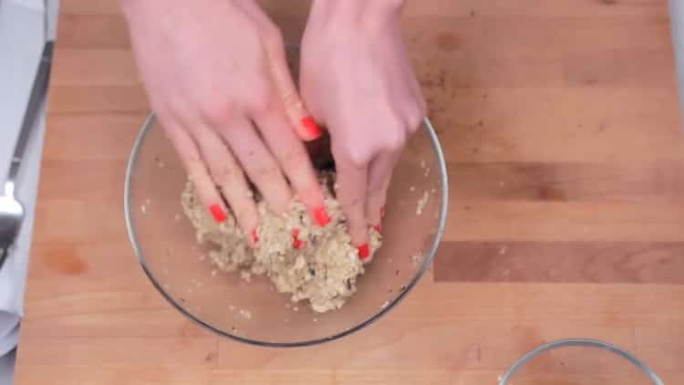 To make oatmeal cookies, prepare the ingredients for the dough