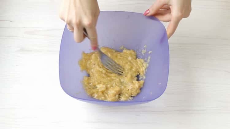 To make oatmeal cookies with a banana, mash a banana