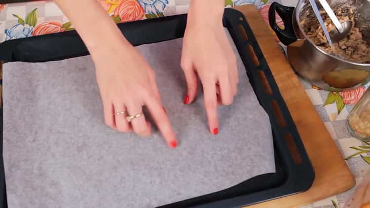 To prepare oatmeal cookies with an apple, prepare parchment