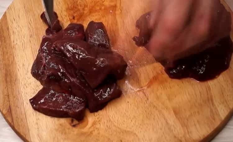 For the preparation of beef liver fritters. chop the ingredients