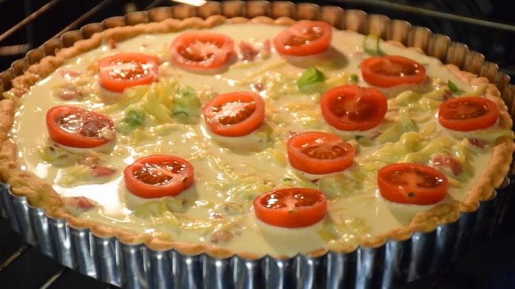 Preheat the oven to make an open pie.