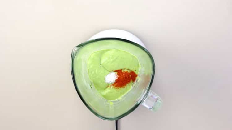 Add a mixture of peppers to make an avocado sandwich paste.