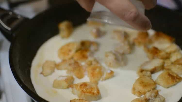 For creamy chicken pasta, add cream