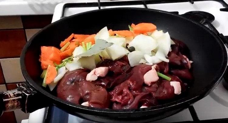 All prepared components are laid out in a pan.