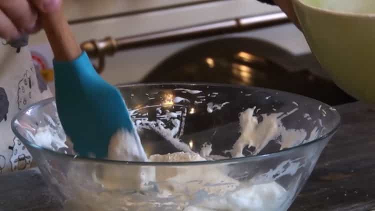 To make biscuits from a medal flour. Beat whites.