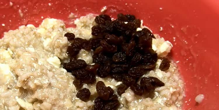 To make oatmeal cookies, prepare the ingredients