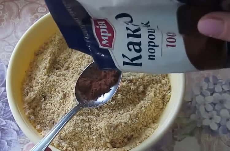 Add cocoa to make potato cookies