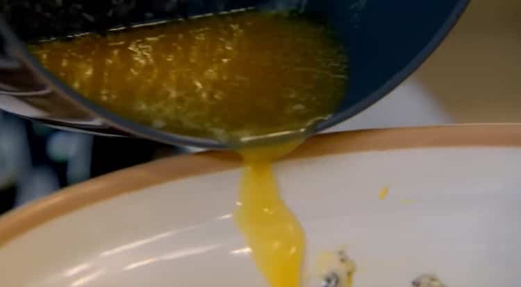 To make Madeleine cookies, melt the butter