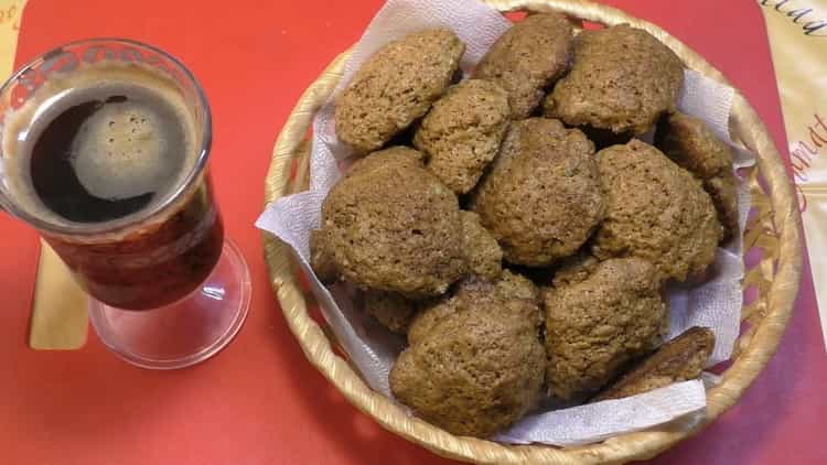 Quick coffee cookies on margarine - a quick recipe