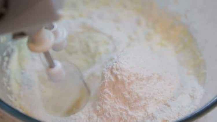 To make cookies with pieces of chocolate, add flour