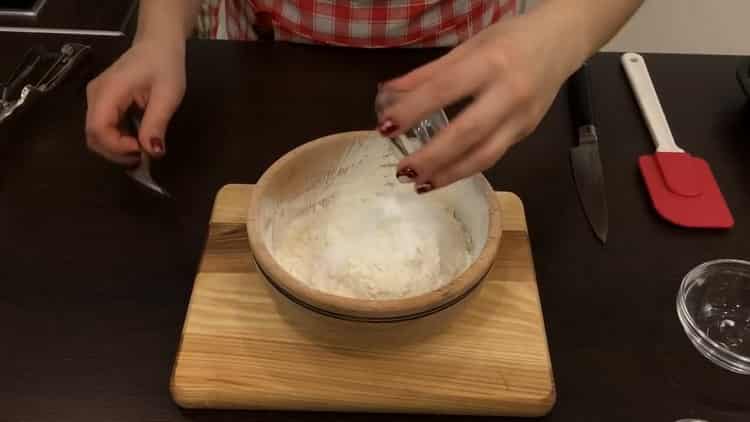 Sift the flour to make chocolate chip cookies