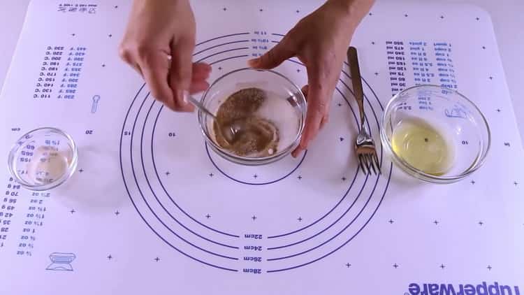 To make cookies with apples, mix sugar and vanilla