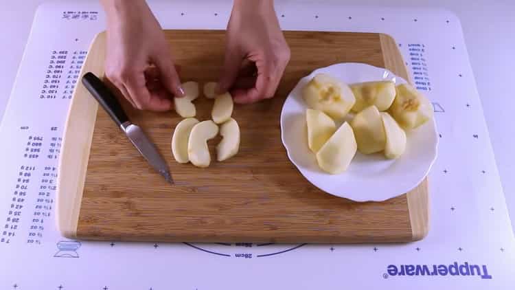 To make cookies with apples, cut apples