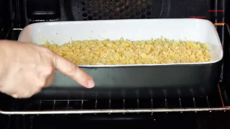 To prepare a crumb pie with cottage cheese, prepare everything you need
