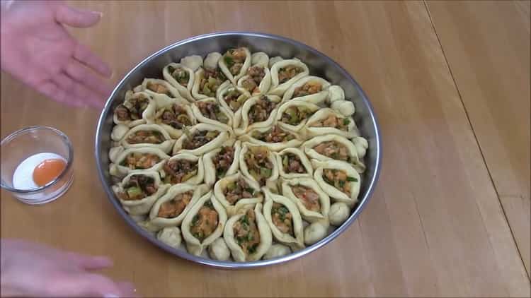 To make a pie with meat, grease with an egg