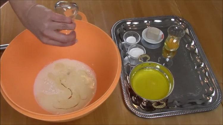 Cake with meat in the oven according to a step by step recipe with photo