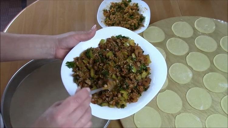 To make a meat pie, prepare the filling