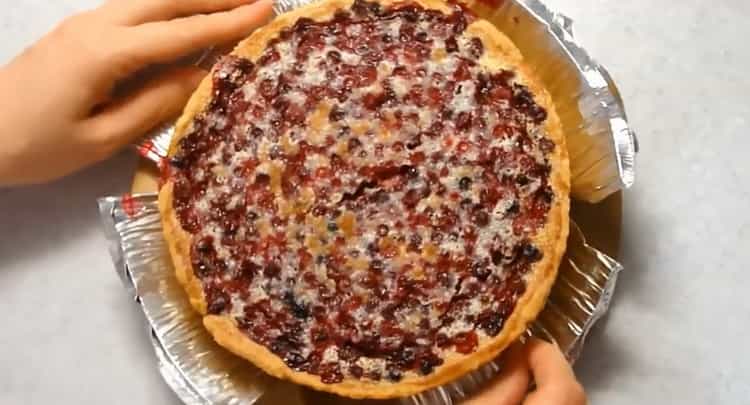 Delicious lingonberry pie is ready