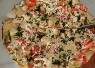 Pizza without dough: a step by step recipe with photos