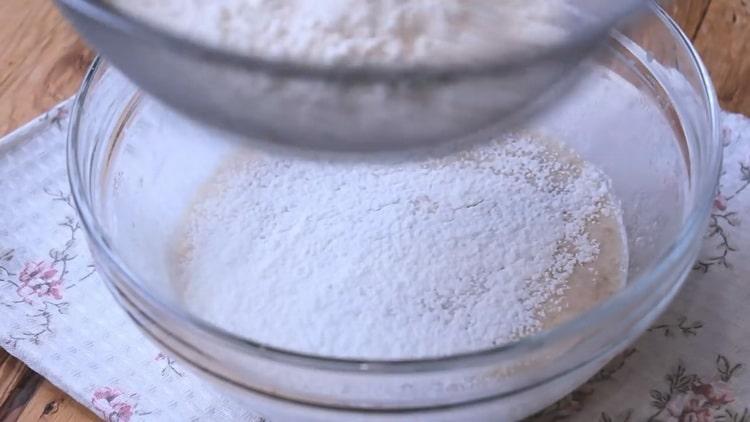 To make pizza in the oven, add flour