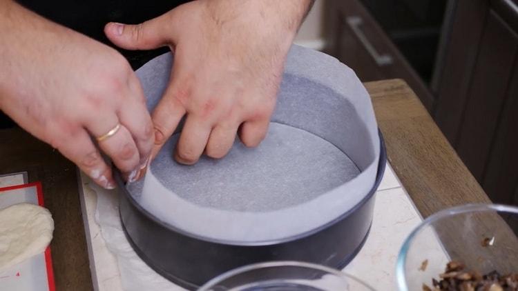 To make a pizza pie, prepare a form