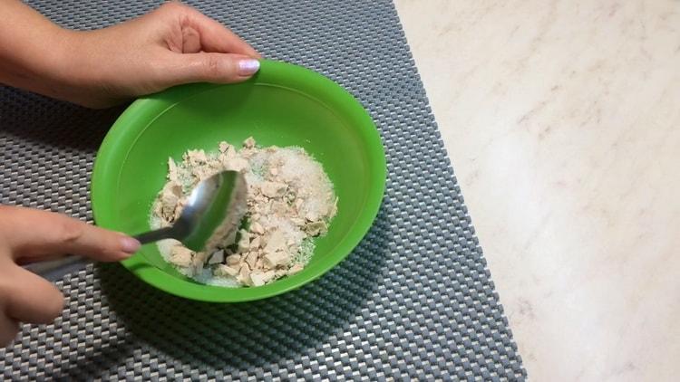 To prepare Caesar pizza, prepare the ingredients