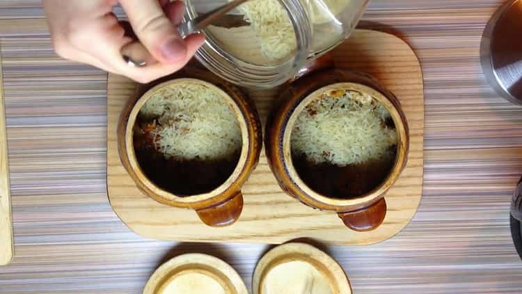 For cooking pilaf in pots. prepare rice