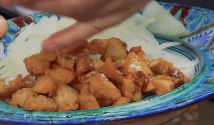 To prepare pilaf on a fire in a cauldron, prepare the ingredients