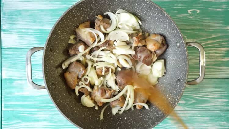 To cook pilaf, fry the onions