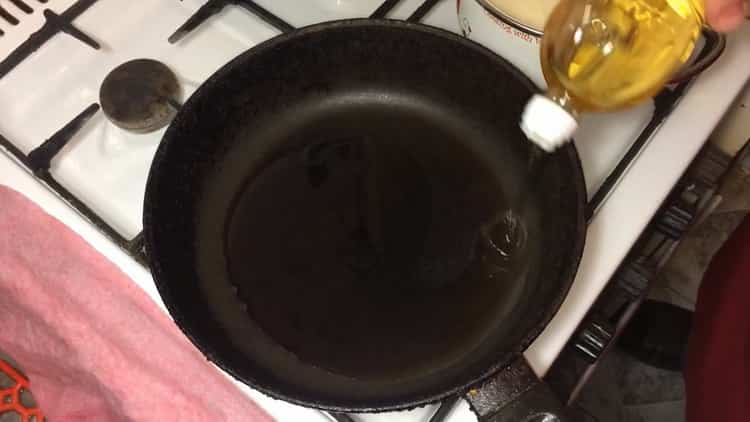 To cook fish in the dough, heat the pan