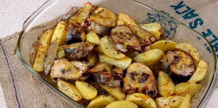 Fish and potatoes in the oven: a step by step recipe with photos