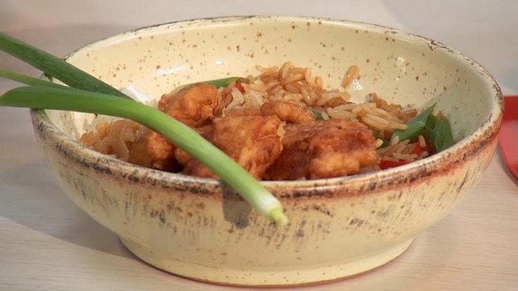 fish with rice is ready